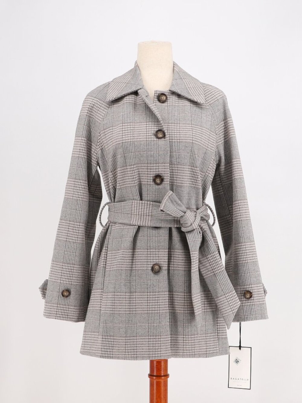 NWT BAGATELLE Plaid Knit Jacquard Topper Coat Size XS